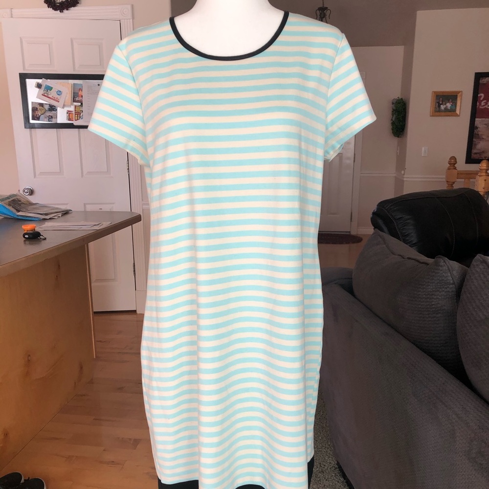Down east striped midi dress